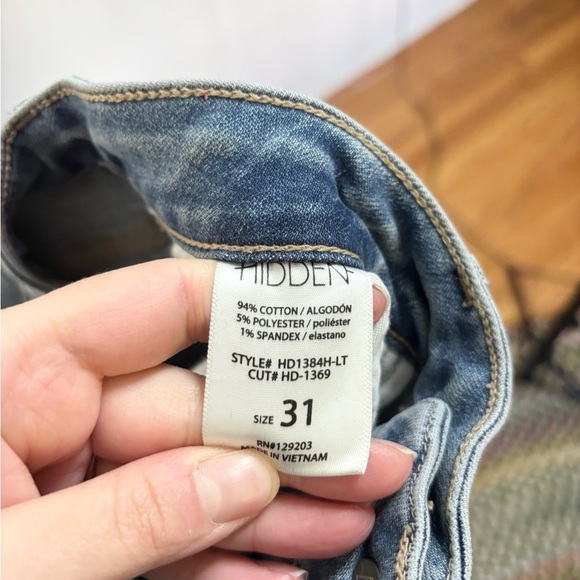 Hidden Los Angeles high rise slim straight split hem jeans size 31 - Picture 4 of 4